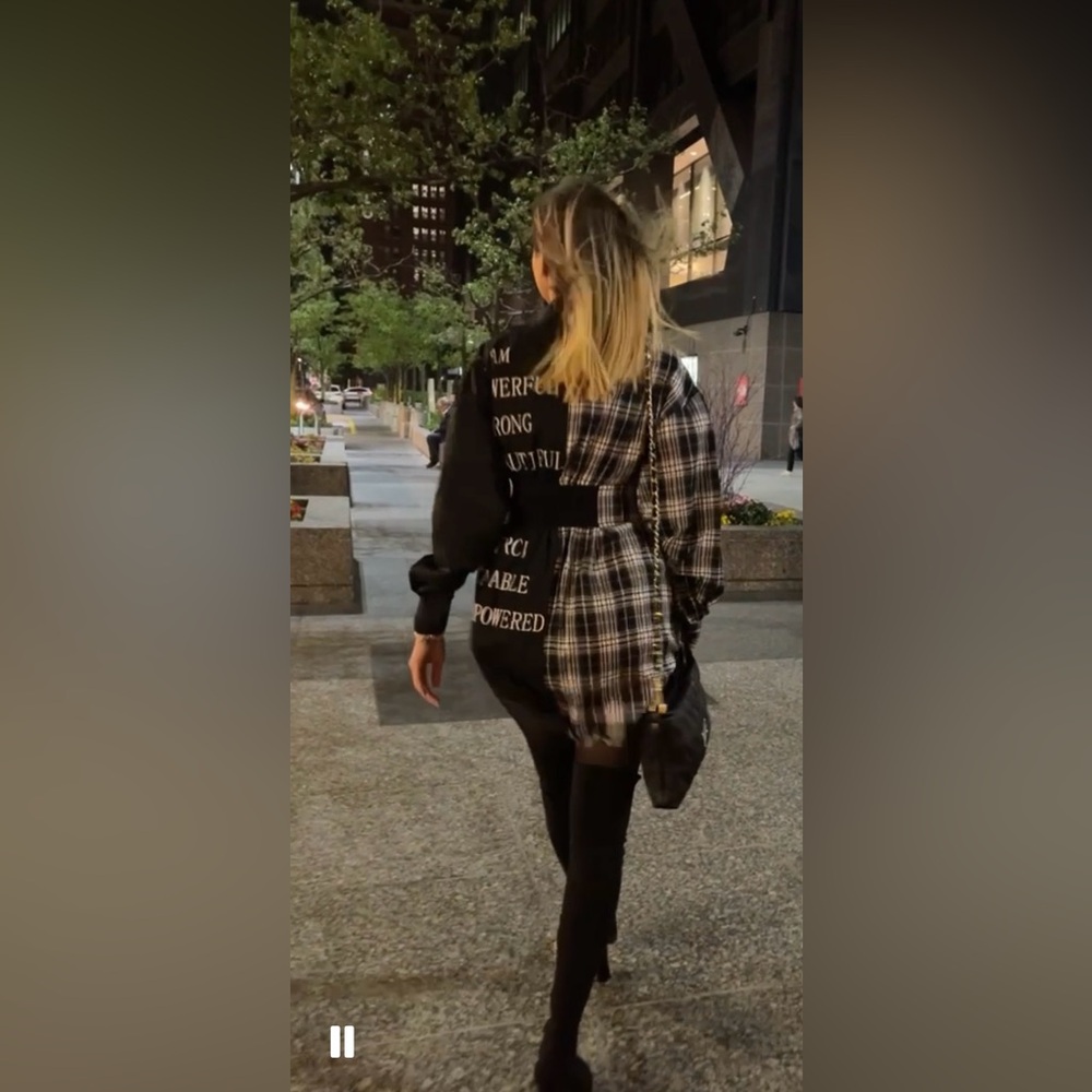 Plaid Black and White Dress